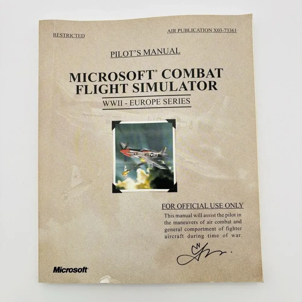 Microsoft Combat Flight Simulator WW2 Europe Manual VG Condition.
